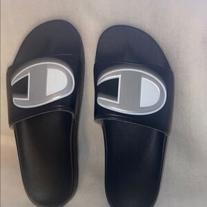 Champion Black Slide Sandals